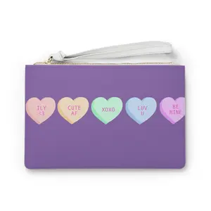 Cute Heart Clutch Bag - ILY, LUV U, XOXO - Perfect for Valentine's Day!