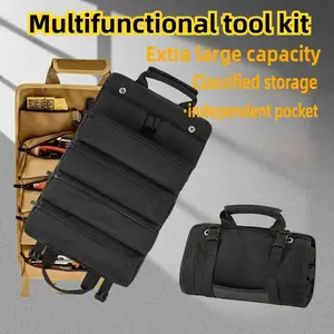 Multifunctional Portable Tool Bag, Thickened and Wear - resistant Tool Kit, Roll - up Large - capacity Storage Bag, Hanging Hard