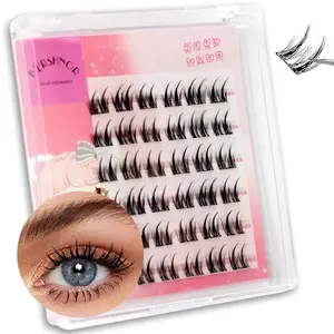 Bershnor Self Adhesive Individual Eyelashes Glueless Diy Lash Clusters Spikes Manga Eyelash Clusters Self Adhesive Lashes Extensions