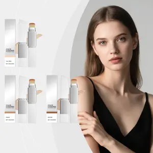 AMZ Ivory White 2-in-1 Color-Changing Foundation Stick - Lightweight, Moisturizing, Matte, Natural-Looking Makeup for All Skin Types