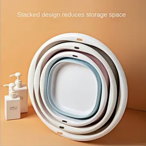 Foldable Basin Portable Easy Washbasin Home Large Medium Small Set Newborn Baby Bath Foot Washing Vegetable Bowl Travel Convenient Storage