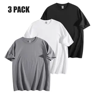 Holafish Men's 3Pack Plain T-Shirts Lightweight Cotton Fitted Short Sleeve Tees Crewneck Basic Tshirts, Unisex Soft Breathable Tops Casual Menswear