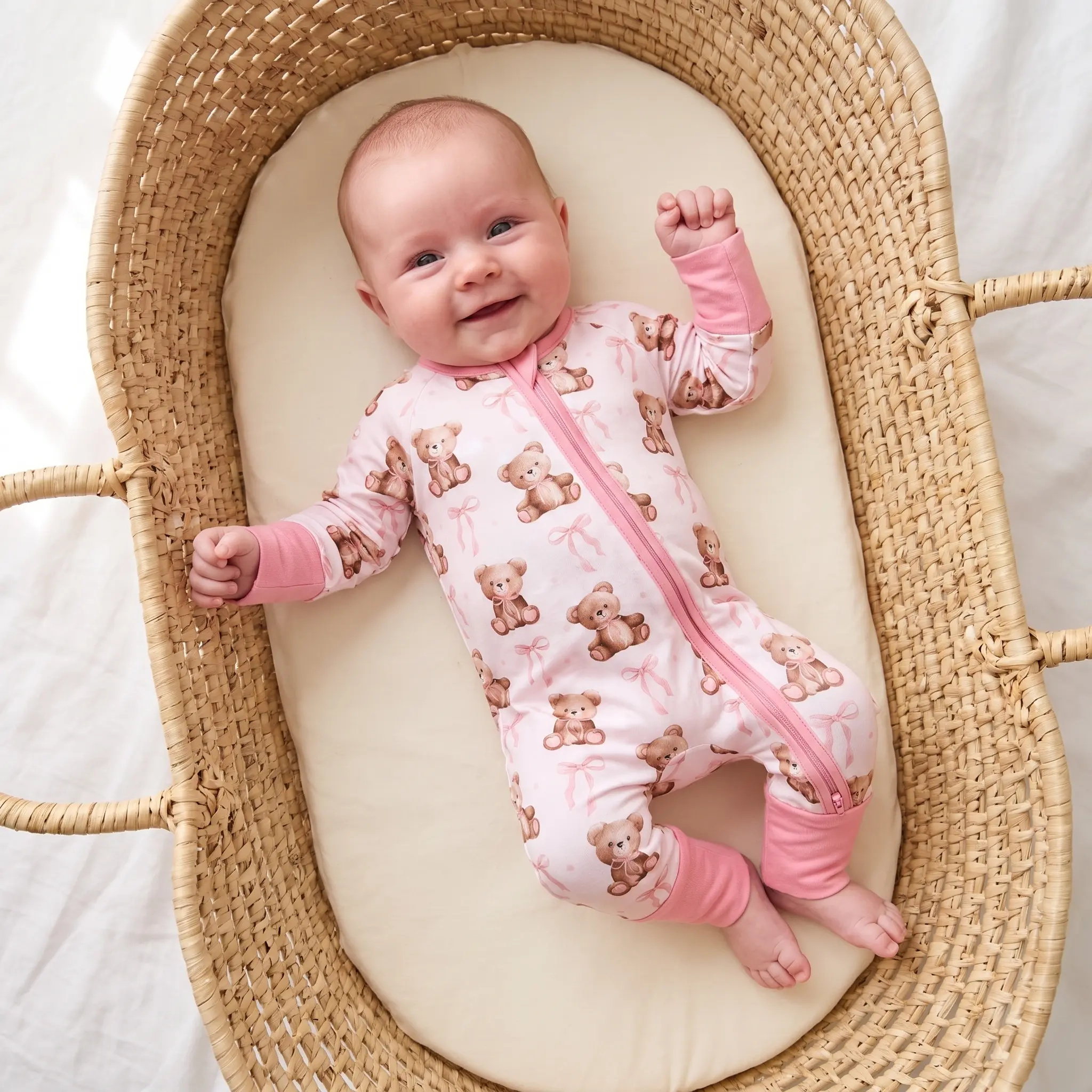 Bear Hugs Bamboo Zipper Pajama Onesie
