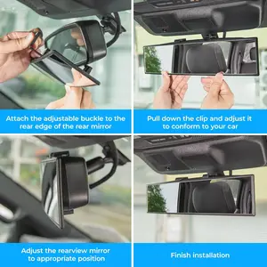 Rear View Mirror, Universal 11.81 Inch Panoramic Convex Interior Clip-on Wide Angle Mirror to Reduce Blind Spot Effectively for Car SUV Trucks -Clear