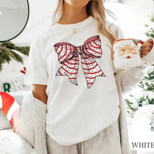 Christmas Cake Bow Shirt Holiday Tshirt, Women's Holiday Tee,christmas sweater