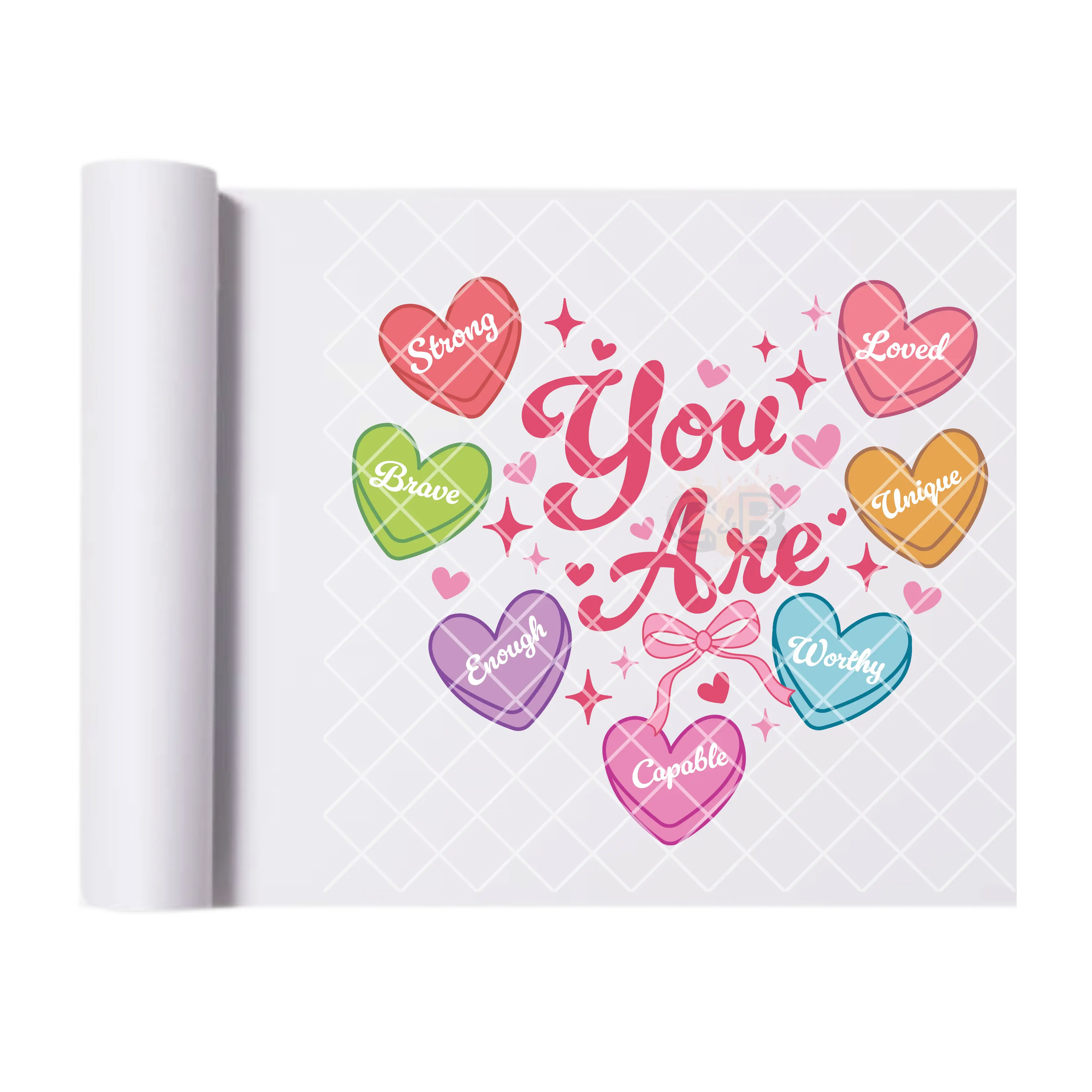 Valentine hearts in a heart shape DTF film t shirt transfer