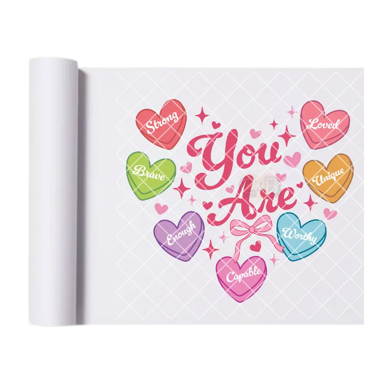 Valentine hearts in a heart shape DTF film t shirt transfer