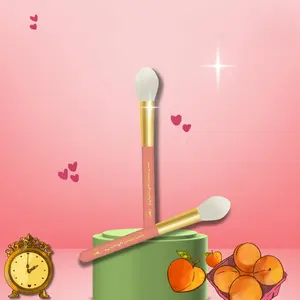 Mb112 Blush Brush - Tapered Bristles Peachy Handle for Natural Flawless Finish Professional Makeup Tool