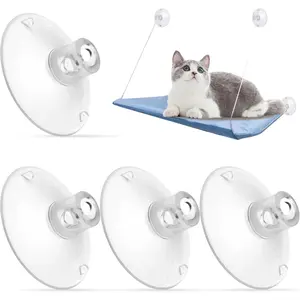 4 PCS Large Clear PVC Powerful Replacement Suction Cups for Cat Window Perch Bed Seat Hammocks