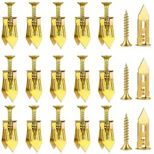80-Piece Self-Drilling Drywall Anchor and Screw Kit, 40 Drywall Anchors and 40 Zinc Expansion Screws, Expansion Bolts, No Drill Installation for Home Improvement