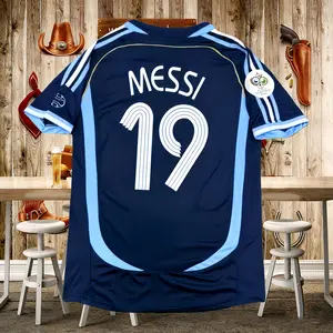2006 World Cup Argentina Away#19 Messi Short SleeveTraining Jersey