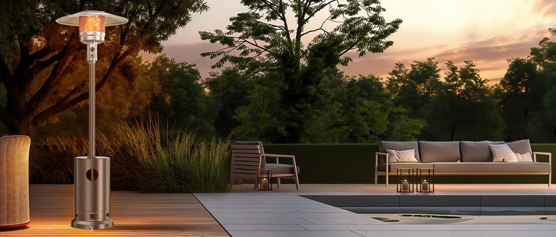 48,000 BTU Propane Heater Outdoor Patio Heaters , Patio Heater Deck Porch for Outdoor Use Camping Backyard Commercial with heels, Double-Layer Stainless Steel Burner, 87" H 48,000 BTU Propane Heater Outdoor Patio Heaters , Patio Heater Deck Porch for Outdoor Use Camping Backyard Commercial with heels, Double-Layer Stainless Steel Burner, 87" H