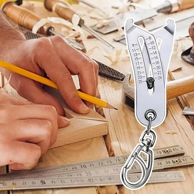 Sizefinder Tool for Size Identification, Nut and Bolt Size Identifier, Portable Keychain for Thread Size Verification, Hardware