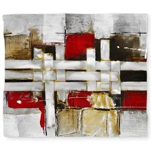 Begin Home Decor C1DCKSW0H3XFU2 Beige Abstract Intertwining Shapes King Size Duvet Cover - Home Decor