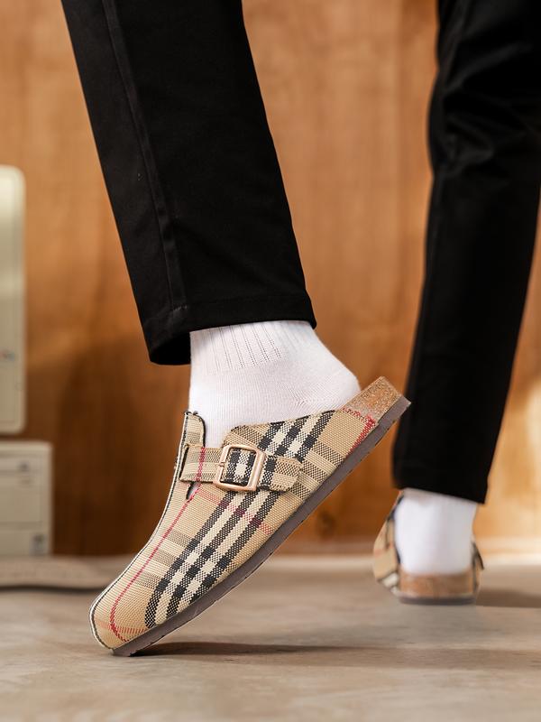 Unisex Soft Wood Insole Slippers, Round Toe Design, Adjustable Buckle, Comfortable for Men and Women, Classic All-Season Outdoor Beach Shoes, Casual Shoes Clogs