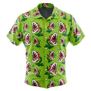 Piranha Plant Mario Bros Hawaiian Shirt | Cool Summer Anime Vibes for Men & Fans