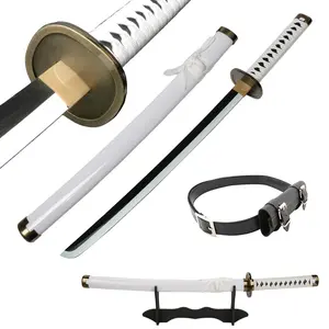 31 inches Wado Ichimonji Cosplay Sword Bamboo Wooden Roronoa Zoro Swords with Belt & Holder Stand Display for Anime Fans Halloween Role Playing Props Cosplay Collection Christmas Gift Birthday