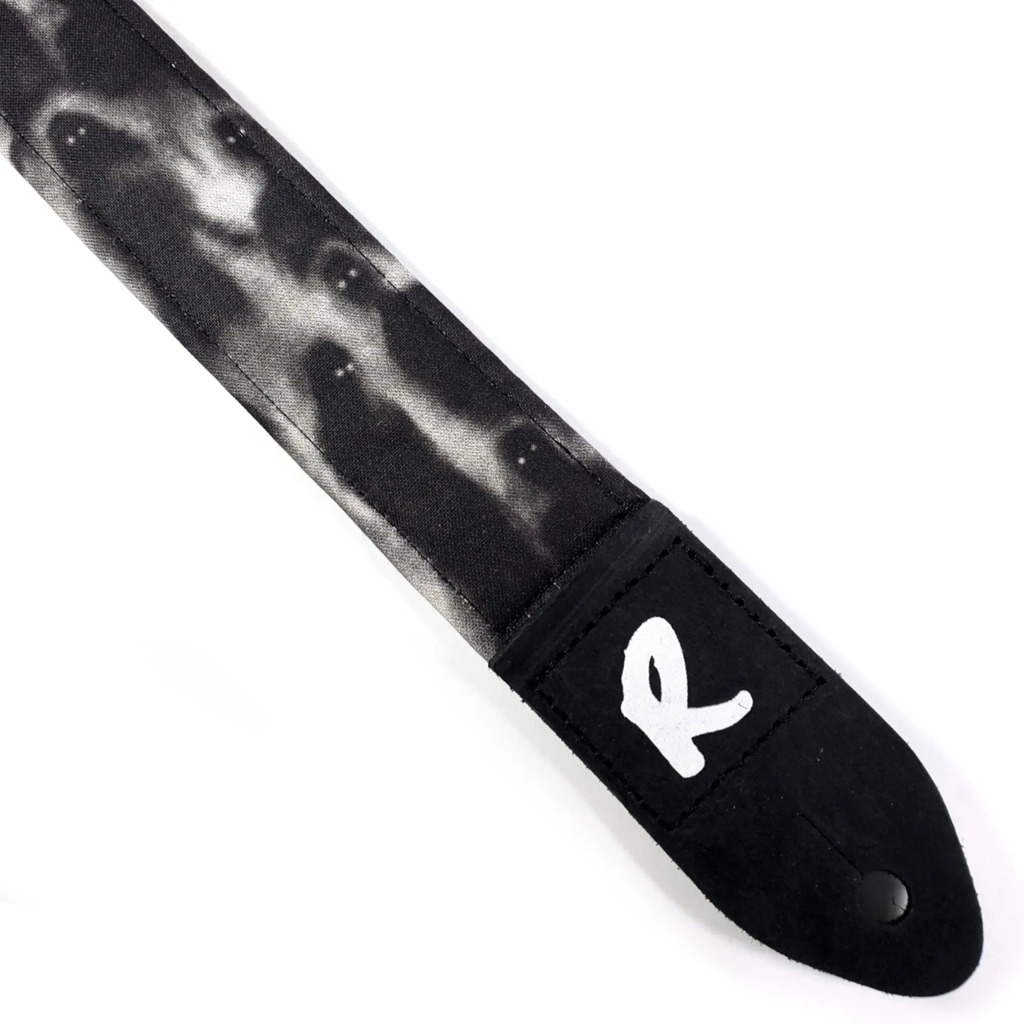 Phantasm and Shadow Ukulele Strap-Black and White Ukulele Strap-Handmade-Ghost