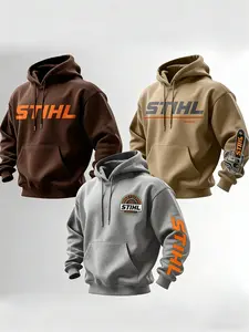 STIHL Logo Graphic Oversized Hoodies, Multi-Color Casual Streetwear Sweatshirts, Soft Comfortable Fabric, Urban Aesthetic, Trendy Baggy Fit, Brand Print Tops, Gsm Hoodie, Perfect for Casual/Street Style, 2025 Viral Fashion Hoodies