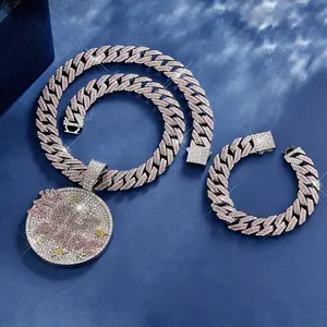 Star Shaped Letter 'self Made' Pendant with Cuban Chain - Zinc Alloy Rhinestone Jewelry, Unisex, Casual Sports Theme Party Accessories, Daily Wear and Holiday Gifts (Christmas, Halloween, Easter) - Year-round Sparkle, Special Occasion Jewelry, unique idea