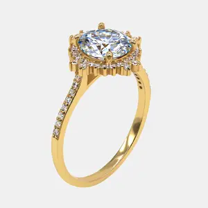 【802】New Year Promo Winterland Sunset 2CT Synthetic Moissanite Ring– Elegant and Luxurious Choice for Special Occasions