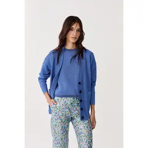Aspen Lurex Cardigan - Lanh Blue