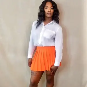 PREPPY LADY TENNIS SKIRT (ORANGE)