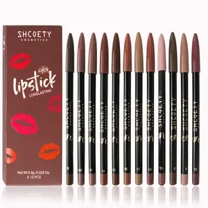 12 Lip Liners for V-Day｜Matte + Stain Multitasking｜Creamy Silk Pigment｜24H Lock Moisturizing｜Waterproof & Cry-Proof｜Lip Crayon + Lipliner All-in-One Eyeliner Hyaluronic cosmetics Hydrate Moisture Kit Moisturizer Makeup freckle pen