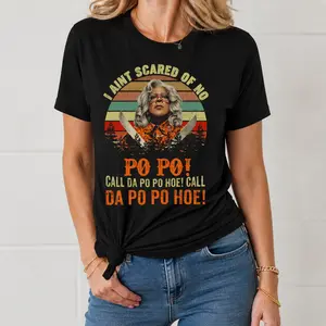 "Vintage Madea Parody: Call The Police" Graphic T-Shirt - Retro Classic Movie Humor Statement Top - Trendy Humorous Fan Aesthetic Apparel - Soft Breathable Graphic Shirt - Unique Professional Detail Crew Neck Tee