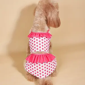 Pet Polka Dot Halter Swimwear Costume for Cats and Dogs, Husky Clothes, Summer Wear, Comfortable and Stylish, Perfect for Outdoor Fun