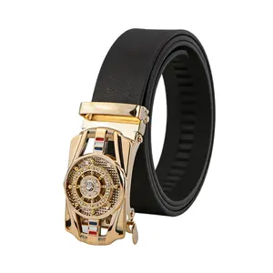 Elegant Men's Black and White Leather Belt – Detachable Zinc Alloy Buckle, Custom Fit Design for Casual & Business Wear, Perfect Father's Day Gift