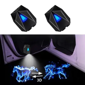 Car Door Welcome Projector Light, LED Car Lights, Static/Dynamic Modes with Adjustable Speed, Auto On/Off & Light Sensor, Easy Stick Installation - Perfect Gift for Drivers