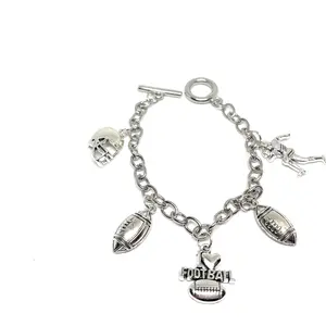 I Love Football Charm Bracelet woman gift