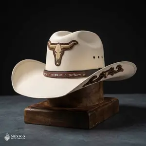 Mexican Embroidered Cowboy Hat for Men – Western Rodeo Straw Hat Leather