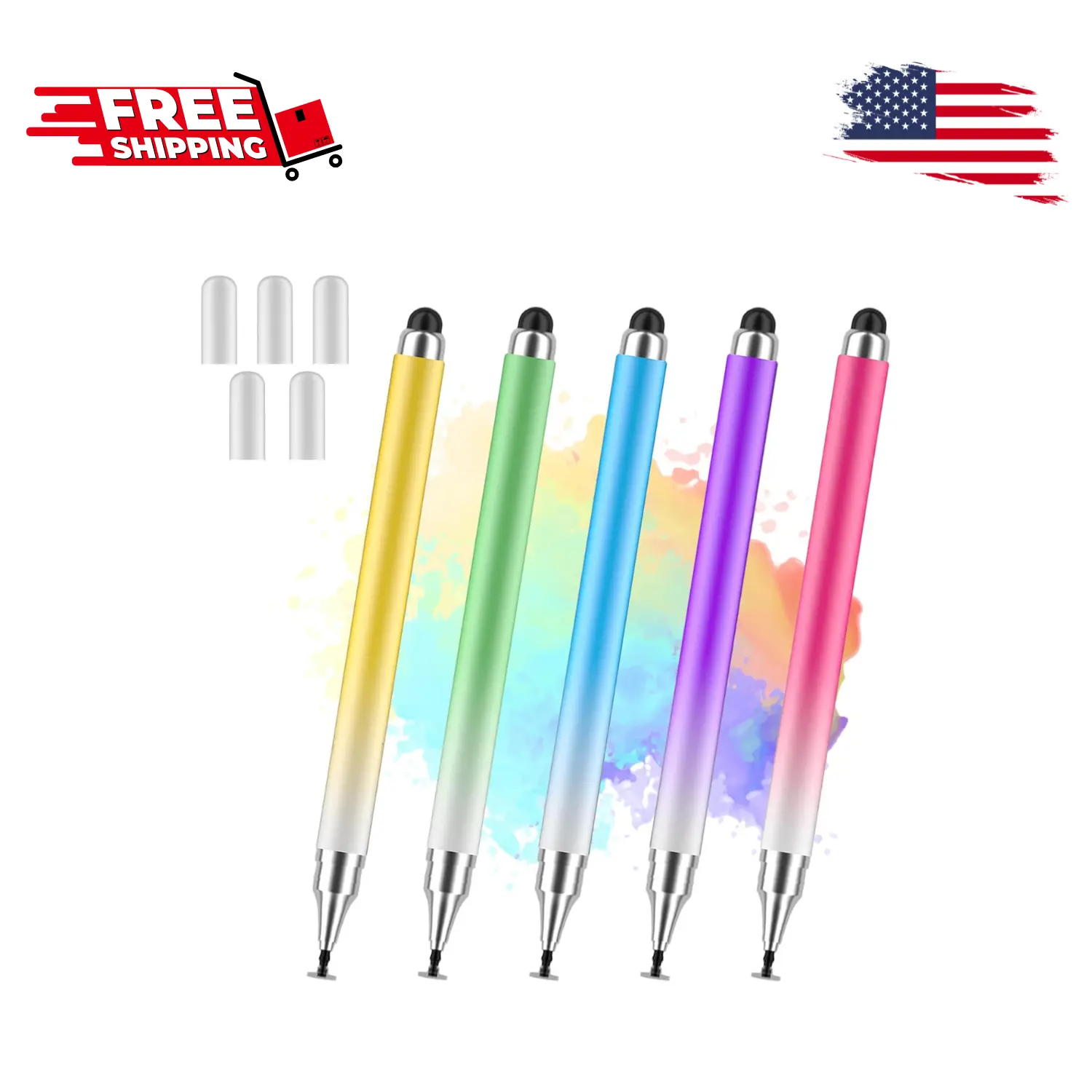 Stylus Pens for Touch Screens, Universal Compatible with iPhone, iPad, Android, Tablets, 5 Pack