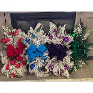 Christmas Wreath with Colorful Bows and Festive Ornaments for Holiday Decor