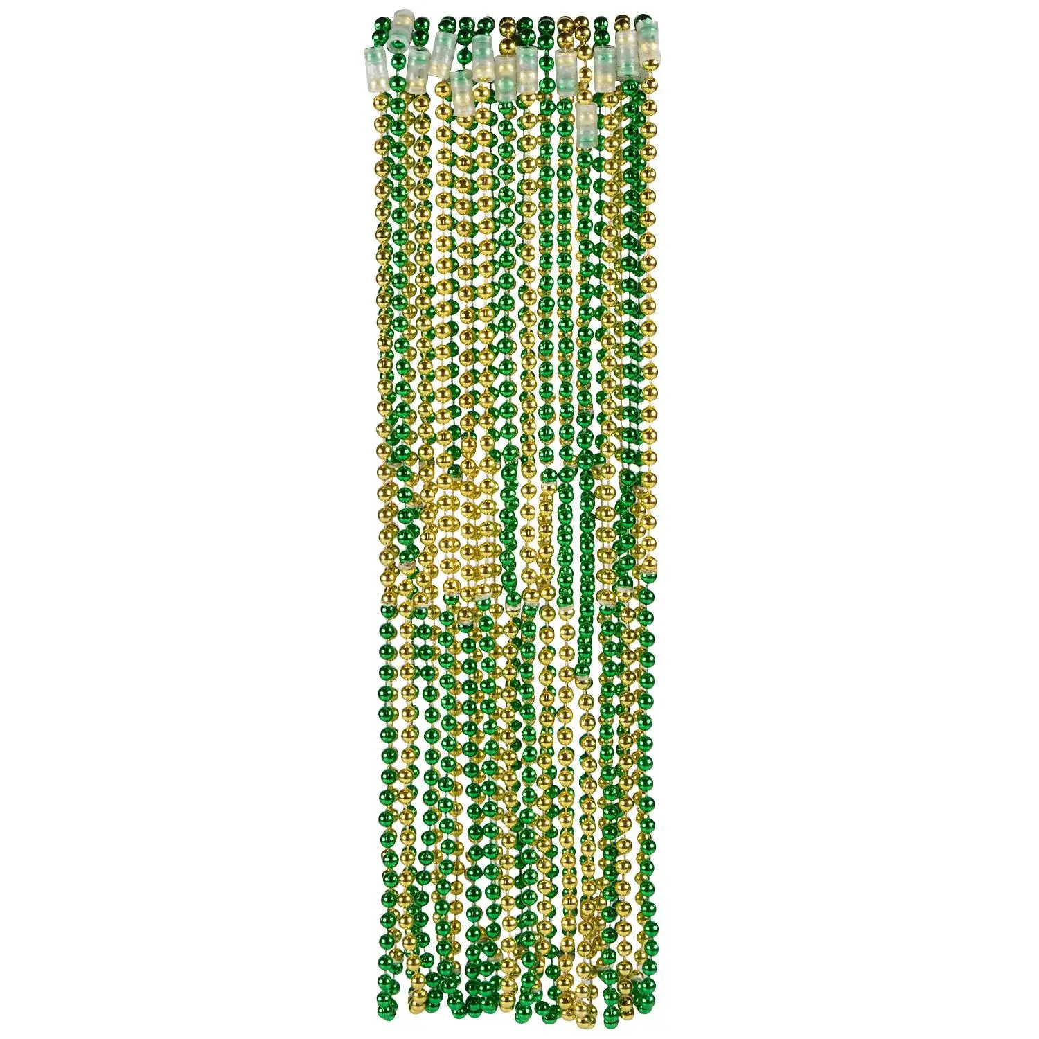 30" 6 mm. Bulk 48 Pc. Metallic Two-Color St. Patrick’s Day Bead Necklaces