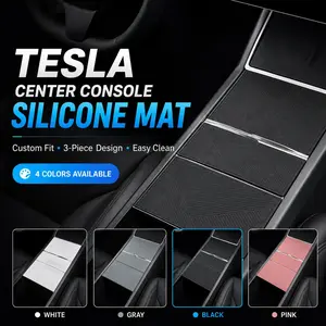 Tesla Center Console Silicone Wrap Kit for Model 3 Highland 2024-2026 & Model Y Juniper 2025 2026  & Model YL (2025-2026) No Adhesive Electrostatic Adsorption Cover