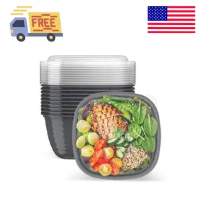 Prep - 1-Compartment Bowls with Custom Fit Lids - Reusable, Microwaveable