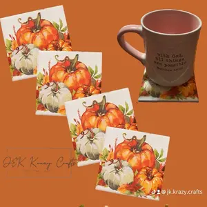 Set of 4 Pumpkin Coasters for Fall Gatherings - Tableware