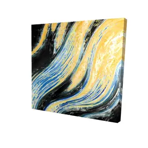 360 stand Wavy Wall Art Print - 24x24 in., High Def Print, Wavy Motif, Minimalist Modern Abstract Design, Gradient Rendering Decorative Artwork, Living Room Home Decor, Ideal Home Supplies Gift, Decoration, Artistic, Gradient Rendering Art