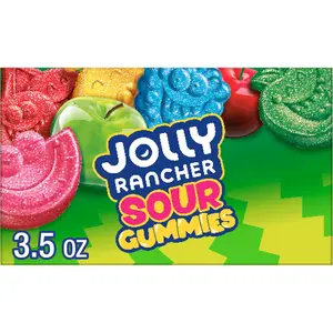JOLLY RANCHER Sour Gummies Assorted Fruit Flavored Candy Box 3.5 oz - Colorful Treats in a Convenient Packaging Sweet Snack