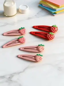 6pcs Cute Strawberry Pattern Design Hair Clips, Fashionable Accessory Hair Accessories for Women, Adorable Hair Ornaments for Parties and Everyday Decoration