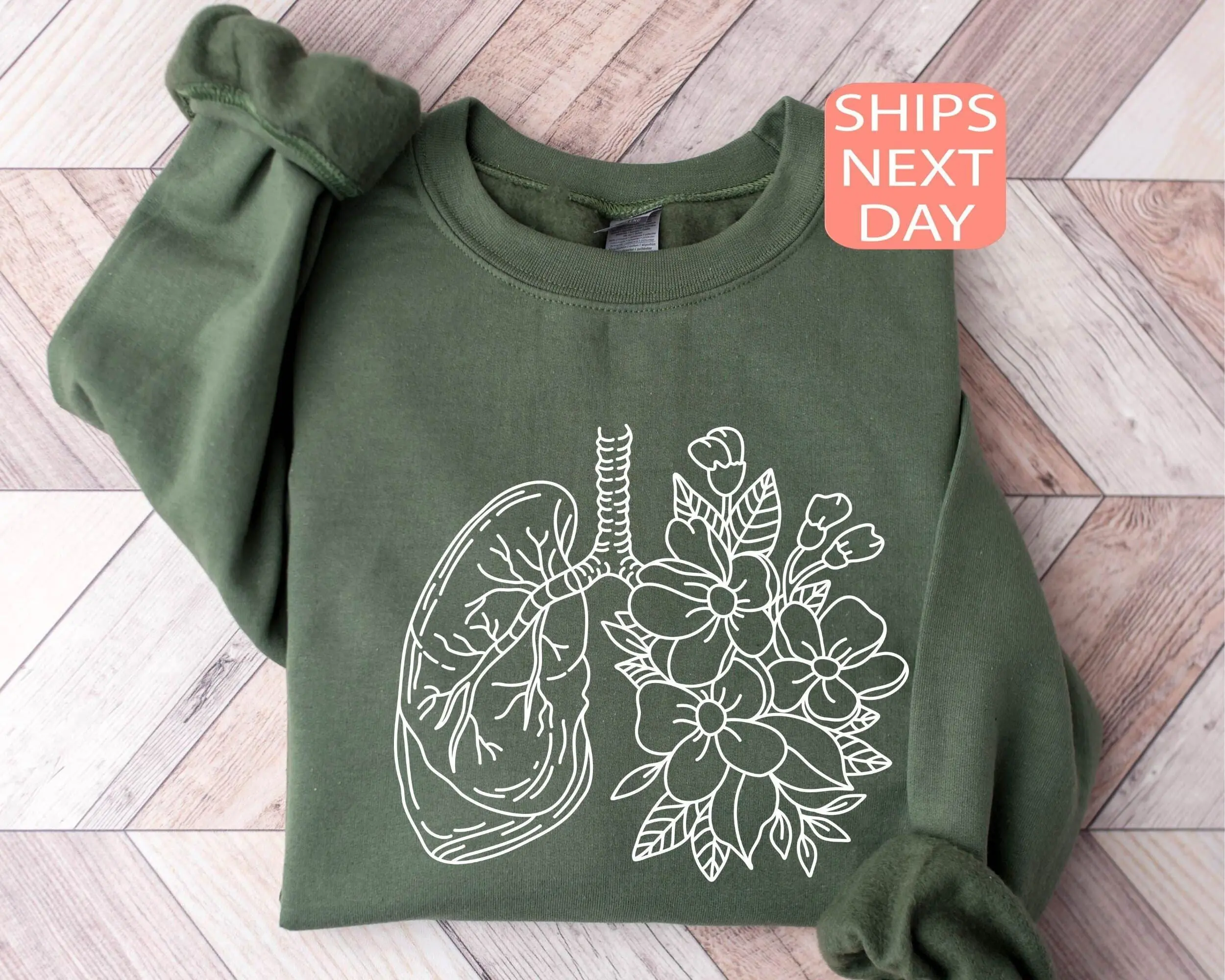 Anatomical Lung T-SHIRT /  Sweatshirt, Therapist , Floral Lungs tshirt, Respiratory , Nurse Shirt, Medical Student Breathe Shirt Tops