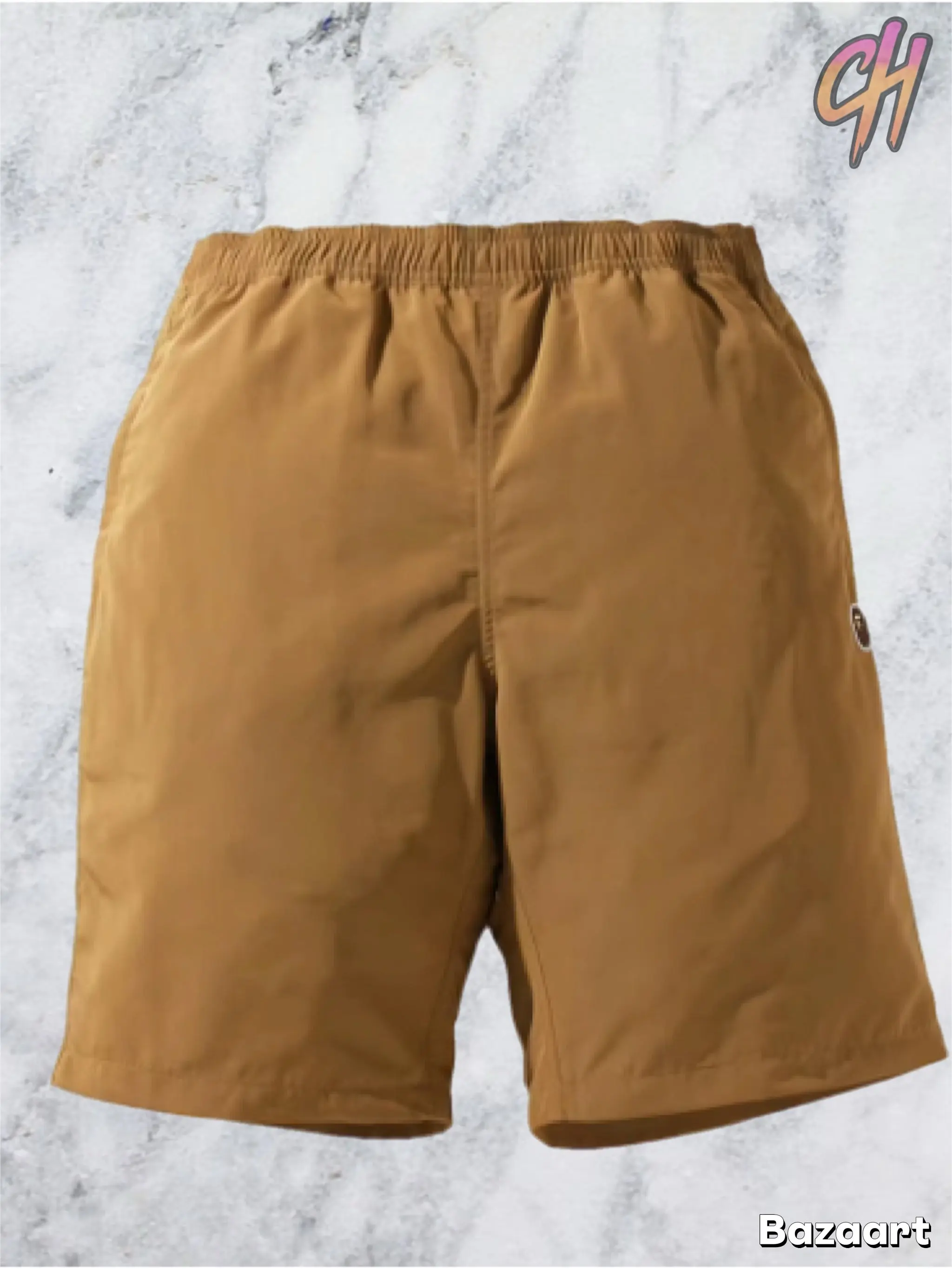 Bape One Point Beige Beach Shorts Size XL