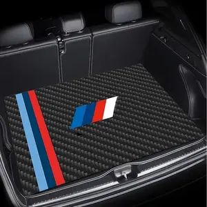 Bmw Logo Car Trunk Mat, Blue Stripes, Fits Sedan Truck Suv, Cargo Pad, Easy Clean Automotive Accessory