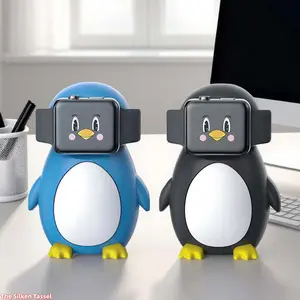 Penguin Shaped Silicone Wireless Charging Stand, Cute Anti Slip Charging Dock Holder Compatible With Apple Watch iWatch, Portable Stable Charger Bracket For Home Office Desktop Daily Charging (No watch)