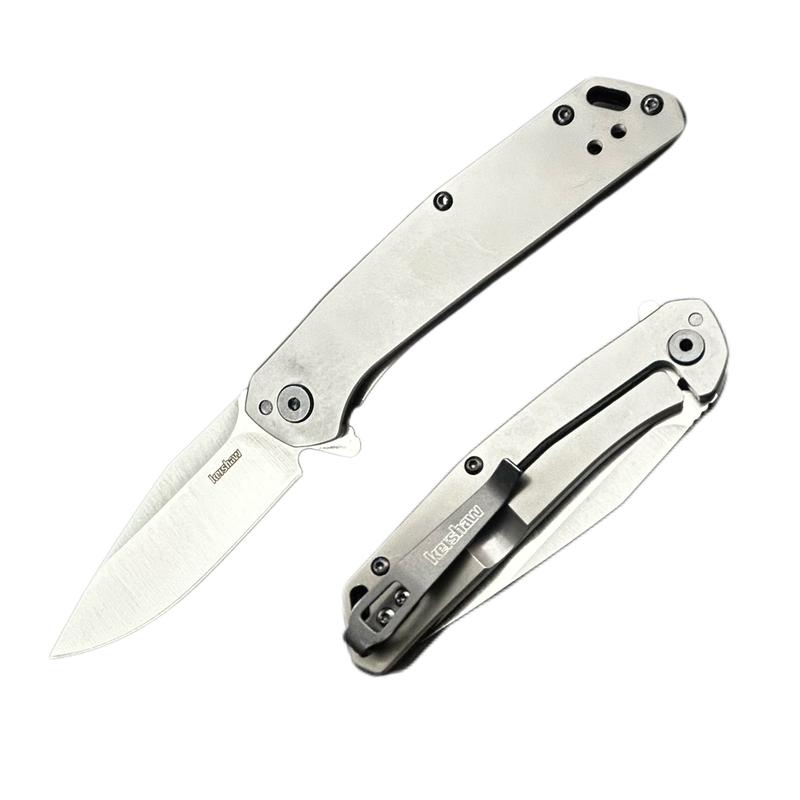 KS 3455, Black G10 Handlesandblasted flat blade,suitable for cutting diced meat in restaurants ,household fruit knives,peeling knife and Stone Washed Sharp Blade - Fruit Survival Set Men's Gift Mystery Edc Multi Tools