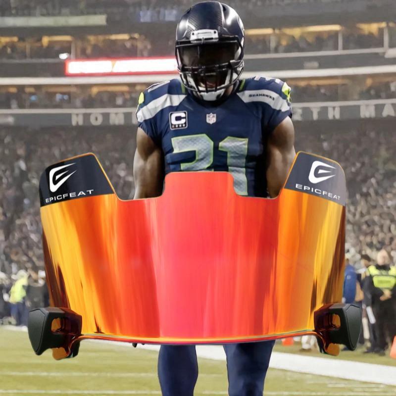 Football Visor, visor for helmet football，football accessories，football gear，REVO chrome color process,Flat Lens Technology,Anti-glare and UV protection,Fits Youth and Adult Football Helmets