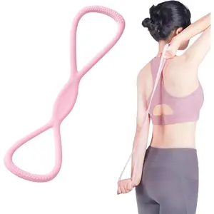 Figure 8 Resistance Silicone Tension Band with Handles for Women/Men, resistance training bandStretching Band for Arm/Back/Chest/Shoulder/Legs/Yoga Exercise, Suitable for Home/Gym - Non-Medical Daily Use Only。